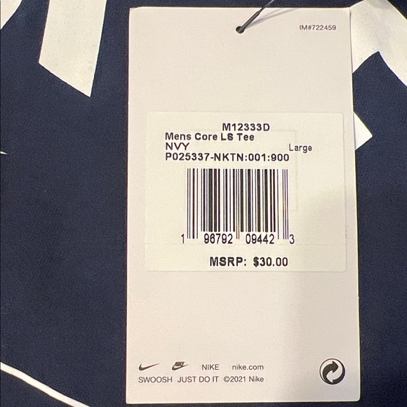 Nike Men’s Navy Blue Tennis Graphic Long Sleeve Shirt Size Large NWT - Picture 4 of 7